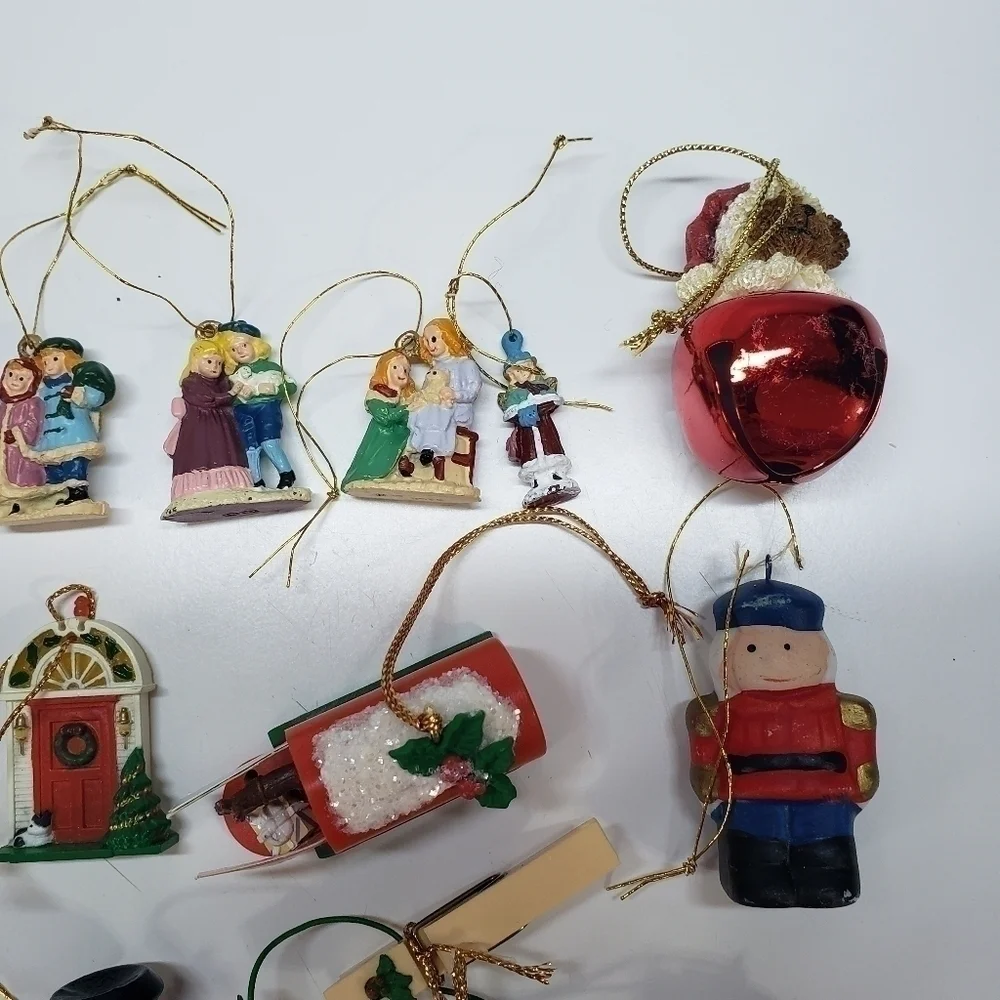 VINTAGE Mini Miniature Ornament Lot Nutcracker Bear Carolers Ceramic
